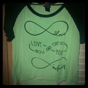 Green and black large short shirt